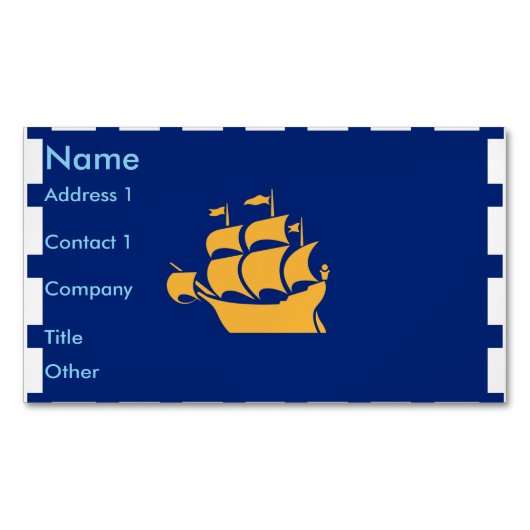 Business Card Magnet with Flag of Quebec City マグネット名刺 (正面)
