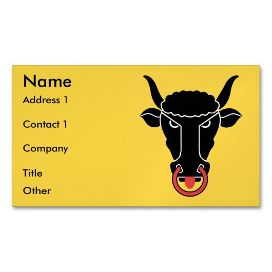 Business Card Magnet with Flag of Uri, Switzerland マグネット名刺 (正面)