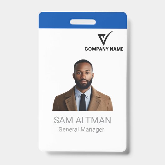 Business Card Minimal Corporate Name & Logo Design バッジ (正面)