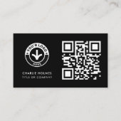 Business Card QR Code | ブラックモダンデザイン 名刺 (正面)