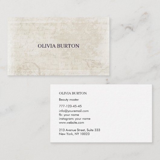 Business card simple style texture background 名刺 (正面/裏面)
