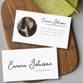 Business card template with photo, minimalist 名刺