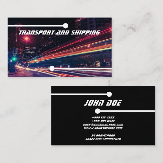 business card, transport, logistic, nightexpress 1 名刺 (正面/裏面)