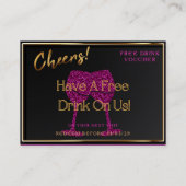 Business Card Voucher Free Drink Gift Certificate  名刺 (正面)
