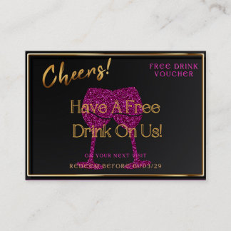 Business Card Voucher Free Drink Gift Certificate  名刺