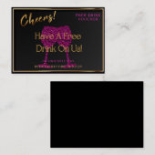 Business Card Voucher Free Drink Gift Certificate  名刺 (正面/裏面)