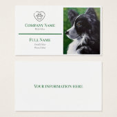 business card with a black and white dog (正面&裏面)
