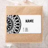 business card with black white ornaments ラベル (インサイチュ)