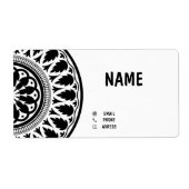 business card with black white ornaments ラベル (正面)