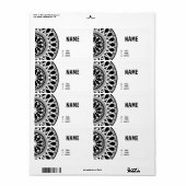 business card with black white ornaments ラベル (フルシート)