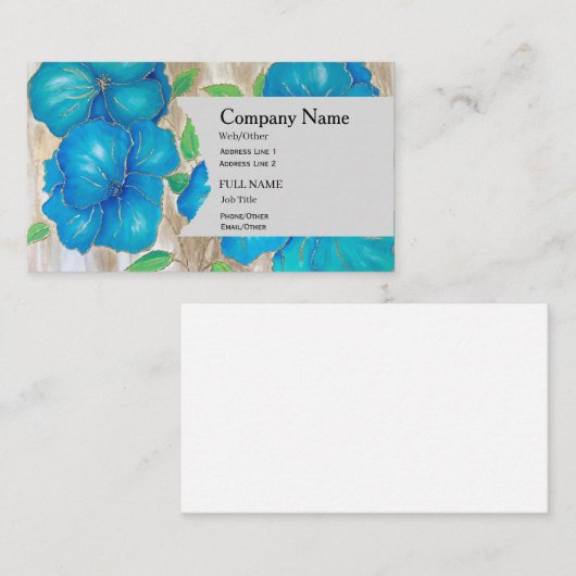 Business Card with blue flowers of Petunia 名刺 (正面/裏面)