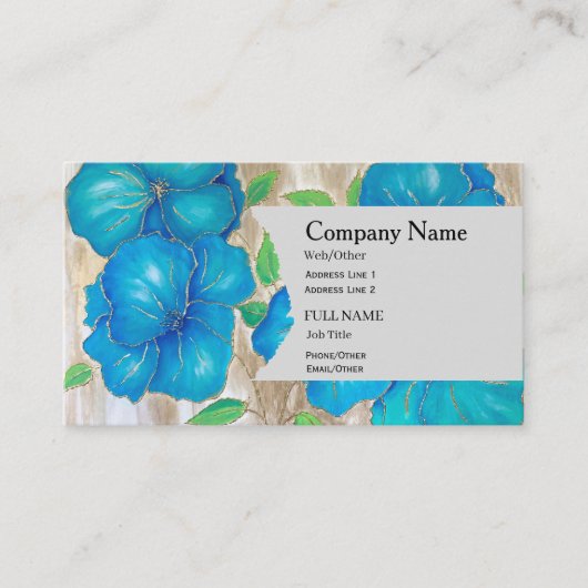 Business Card with blue flowers of Petunia 名刺 (正面)