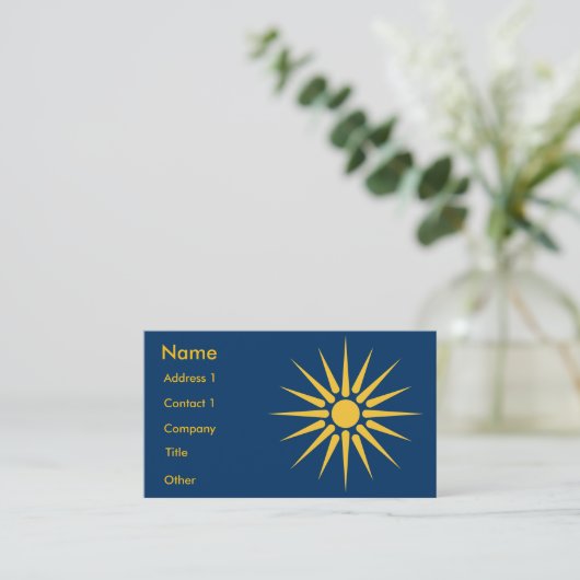 Business Card with Flag of Macedonia, Greece 名刺 (スタンド正面)