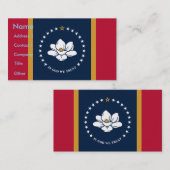 Business Card with Flag of Mississippi State, USA 名刺 (正面/裏面)