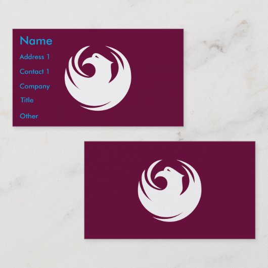 Business Card with Flag of Phoenix City, Arizona 名刺 (正面/裏面)