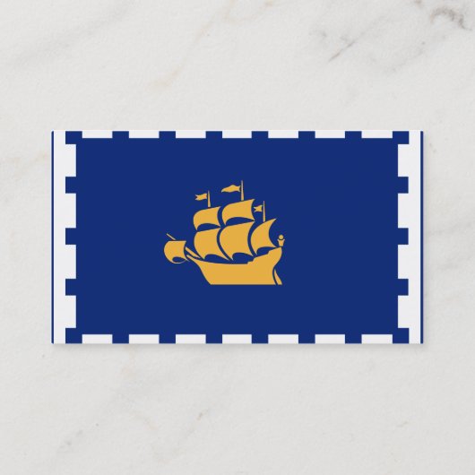 Business Card with Flag of Quebec City, Canada 名刺 (裏面)