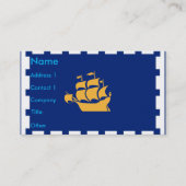 Business Card with Flag of Quebec City, Canada 名刺 (正面)