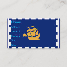 Business Card with Flag of Quebec City, Canada 名刺