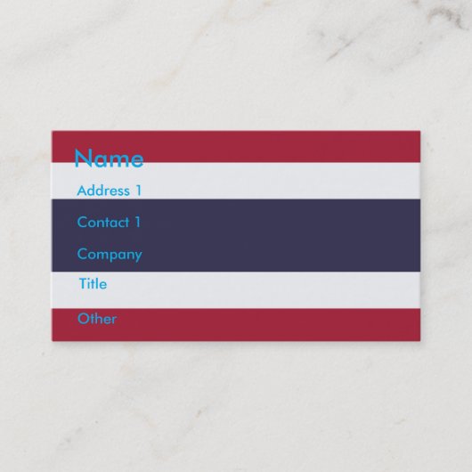 Business Card with Flag of Thailanda 名刺 (正面)