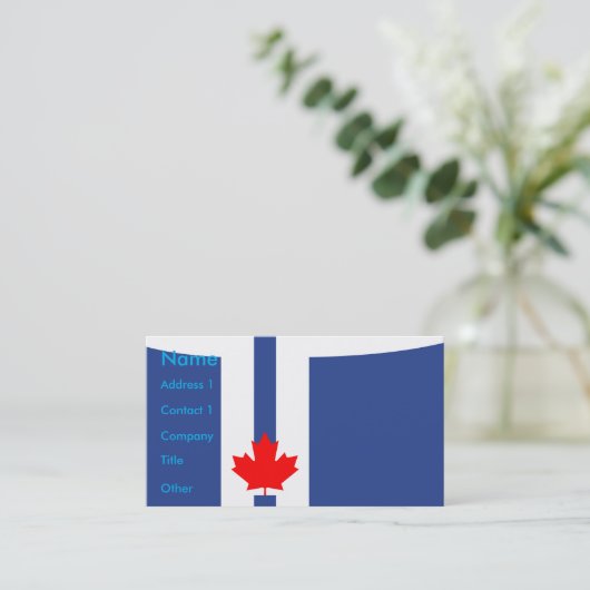Business Card with Flag of Toronto, Canada 名刺 (スタンド正面)