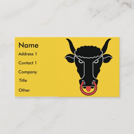 Business Card with Flag of Uri, Switzerland 名刺 (正面)
