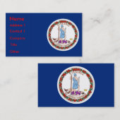 Business Card with Flag of Virginia USA 名刺 (正面/裏面)
