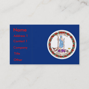 Business Card with Flag of Virginia USA 名刺