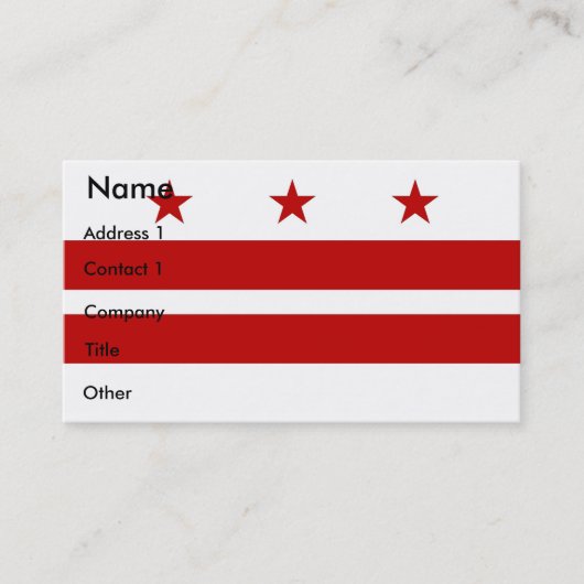 Business Card with Flag of Washington DC USA 名刺 (正面)