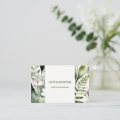 Business card with floral background and name 名刺 (スタンド正面)