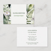 Business card with floral background and name 名刺 (正面/裏面)