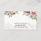 business card with flowers 名刺 (裏面)