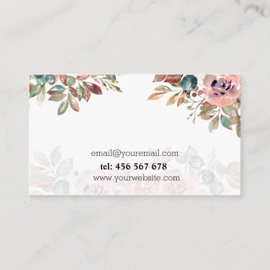 business card with flowers 名刺 (裏面)