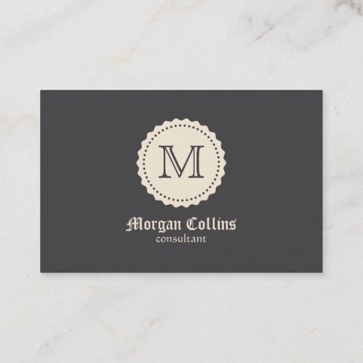 Business card with monogram and seal 名刺 (裏面)