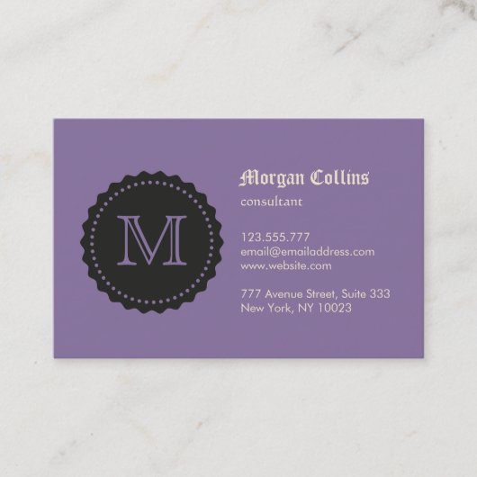 Business card with monogram and seal 名刺 (正面)