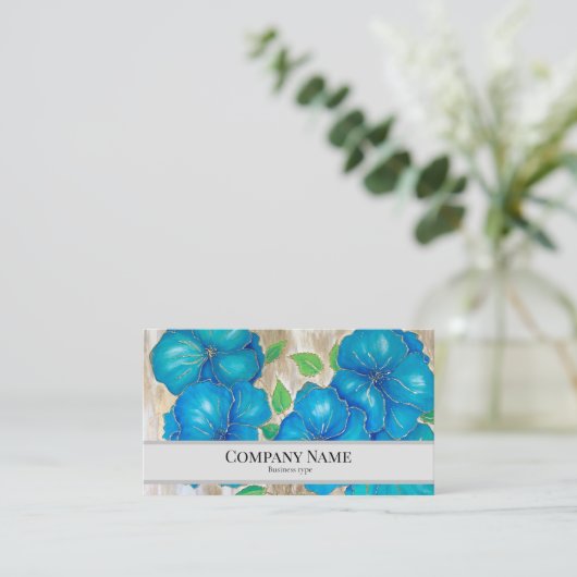 Business Card with painting of flowers コーリングカード (スタンド正面)