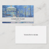 Business Card with painting of winter gazebo  コーリングカード (正面/裏面)