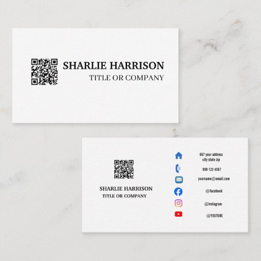 Business Card with QR Code 名刺 (正面/裏面)