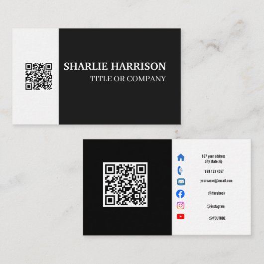 Business Card with QR Code 名刺 (正面/裏面)
