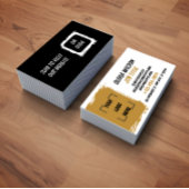 Business Card with QR Code | Black Modern Design 名刺