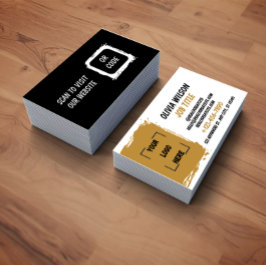Business Card with QR Code | Black Modern Design 名刺