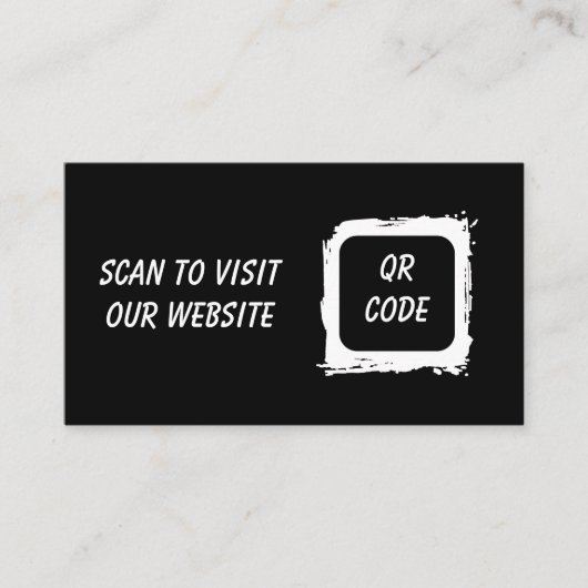 Business Card with QR Code | Black Modern Design 名刺 (正面)