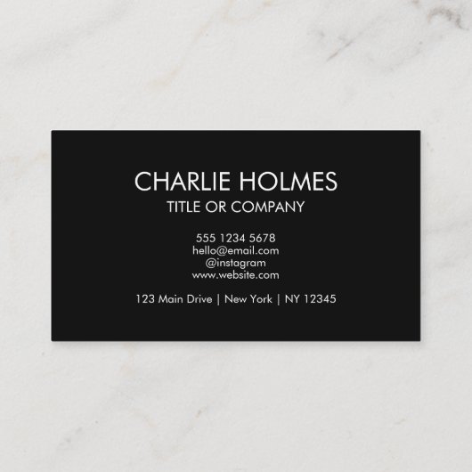 Business Card with QR Code | Black Modern Design 名刺 (裏面)