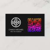 Business Card with QR Code | Black Modern Design 名刺 (正面)