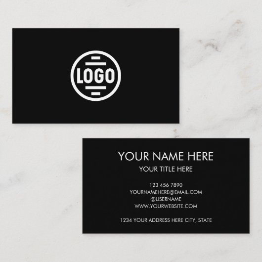 Business Card with QR Code | Black Modern Design 名刺 (正面/裏面)