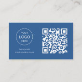 Business Card with QR Code | Blue Modern Design 名刺 (正面)