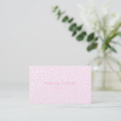 Business card with QR code in pink leopard print 名刺 (スタンド正面)