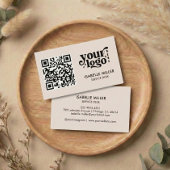 Business Card with QR Code | Modern Beige Design 名刺