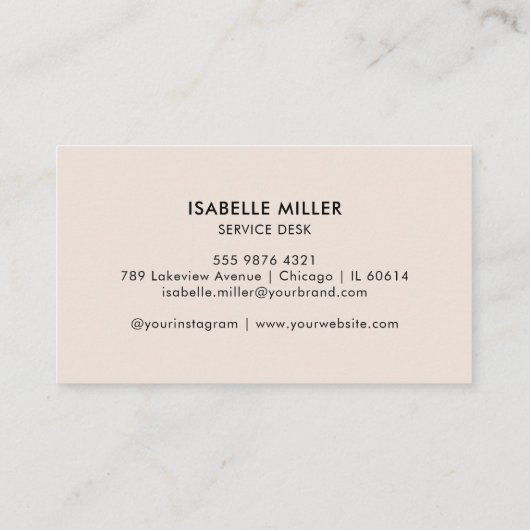 Business Card with QR Code | Modern Beige Design 名刺 (裏面)