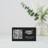 Business Card with QR Code | Modern Black Design 名刺 (スタンド正面)