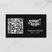Business Card with QR Code | Modern Black Design 名刺 (正面)